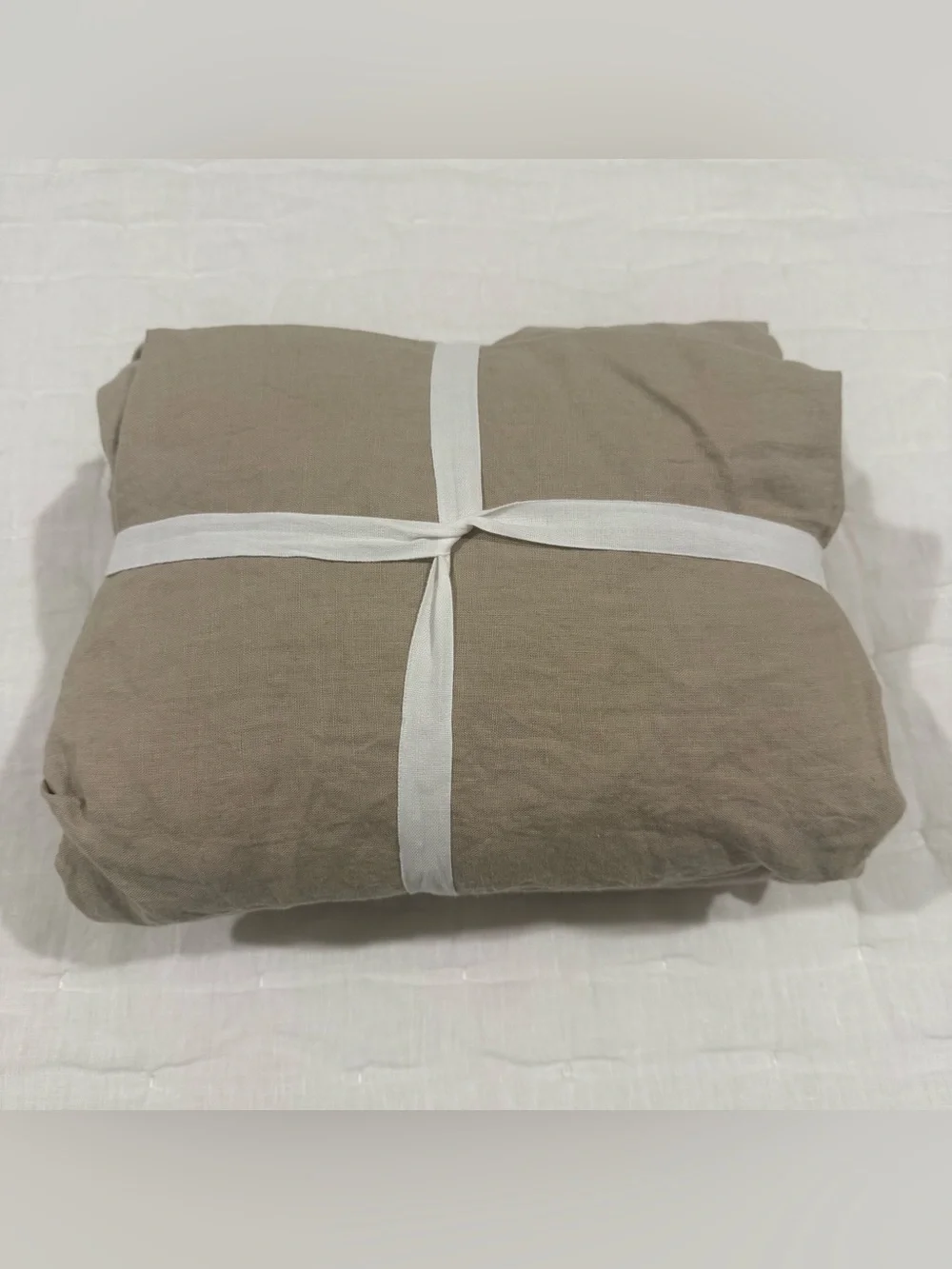 New Quince European Linen Sheet Set 4-piece Queen MSRP $184 - Toffee